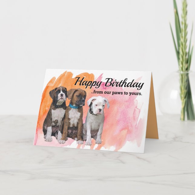 Boxer Dog Cards - Personalised Birthday Card (Front)
