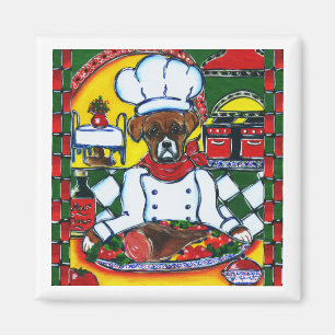 Boxer Dog Chef Magnet