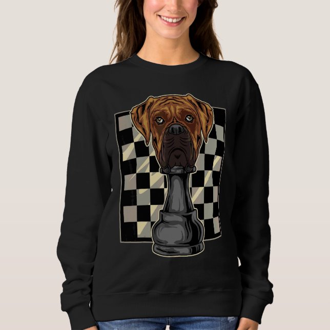 Boxer Dog Chess Sweatshirt (Front)