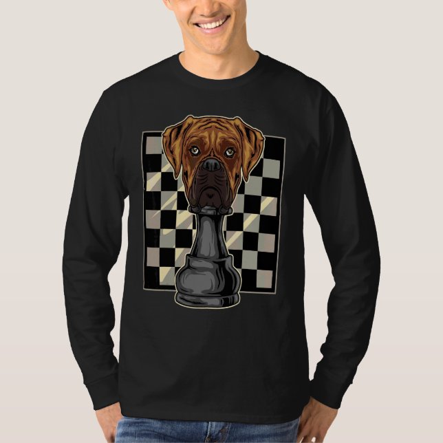 Boxer Dog Chess T-Shirt (Front)