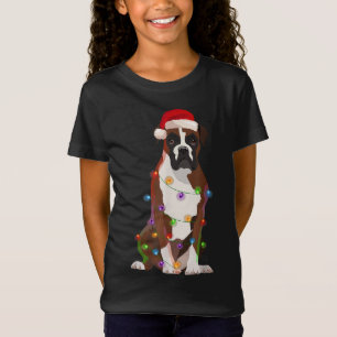 Boxer Dog Christmas Lights Xmas Dog Lover T-Shirt