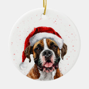 Boxer Dog Christmas Personalized Ceramic Tree Decoration