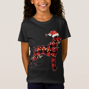 Boxer Dog Christmas Red Plaid Buffalo Pyjamas Xmas T-Shirt