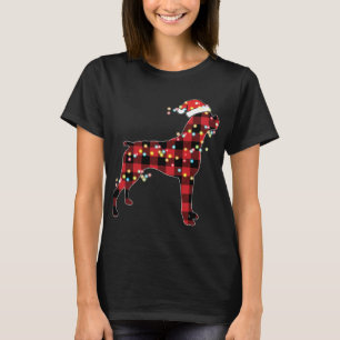 Boxer Dog Christmas Red Plaid Buffalo Pyjamas Xmas T-Shirt