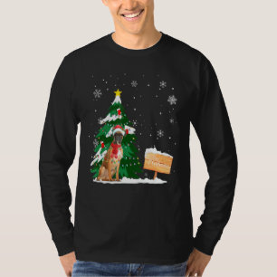 Boxer Dog Christmas Reindeer Light Santa Hat Xmas  T-Shirt