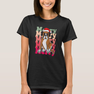 Boxer Dog Christmas Santa hat Matching Family T-Shirt