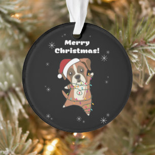 Boxer Dog Christmas Snow Winter Animals Dogs Ornament