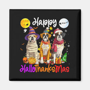 Boxer Dog Christmas Thanksgiving Happy Halloween  Magnet