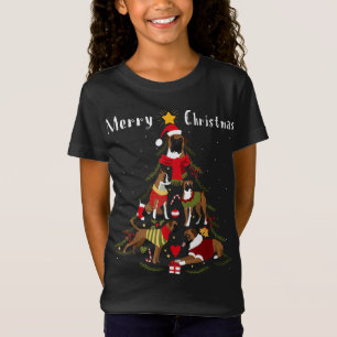 Boxer Dog Christmas Tree Xmas Dog Lover T-Shirt