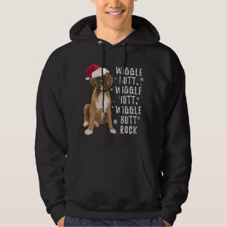 Boxer Dog Christmas - Wiggle Butt Rock Hoodie