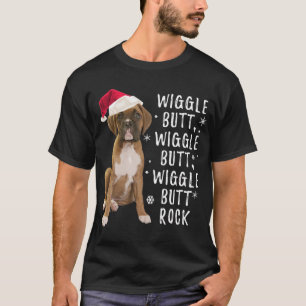 Boxer Dog Christmas - Wiggle Butt Rock T-Shirt