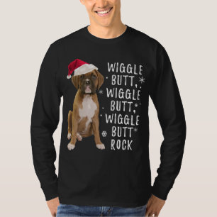 Boxer Dog Christmas - Wiggle Butt Rock T-Shirt