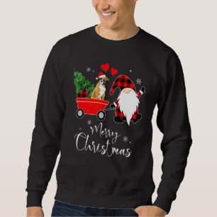 Boxer Dog Christmas With Santa Hat Pyjamas Sweatshirt