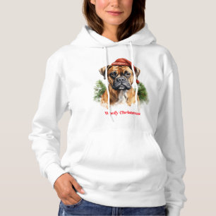 Boxer Dog Christmas X-Mas wish gift Woofy Christma Hoodie