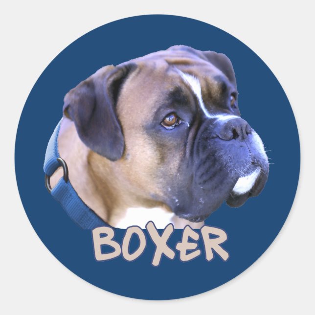 Boxer Dog Classic Round Sticker (Front)