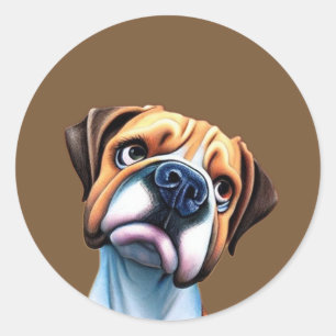 Boxer Dog Classic Round Sticker
