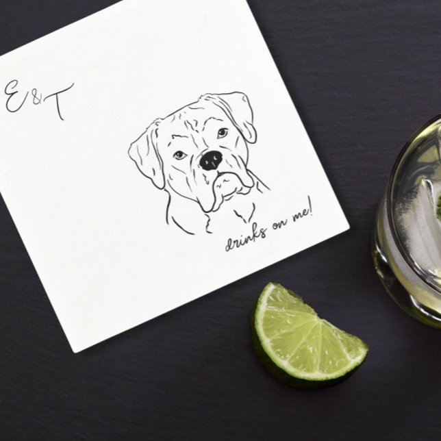 Boxer Dog Cocktail wedding napkins  (Creator Uploaded)