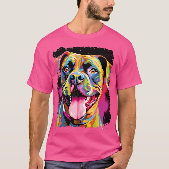 Boxer Dog Colourful T-Shirt (Front)