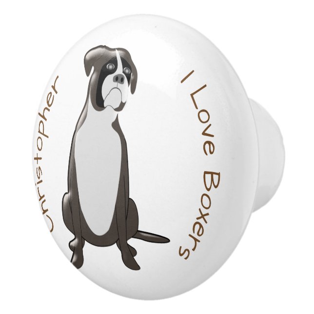 Boxer Dog Design Ceramic Knob (Right)