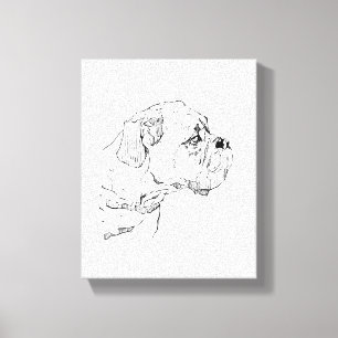 Boxer Dog  – Dog Lover Minimalist Illustration Canvas Print