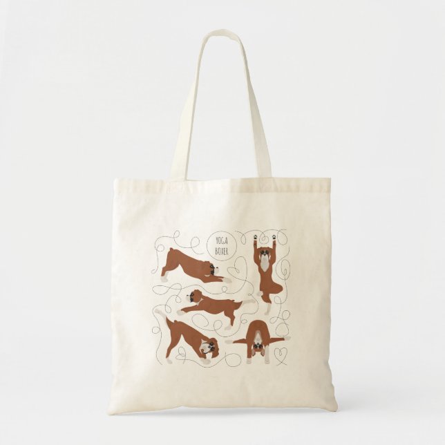 Boxer dog doing yoga Tote bag (Front)