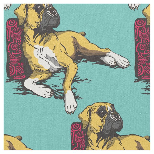 boxer dog fabric (Close Up)