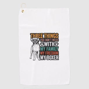 Boxer Dog Family Freedom Vintage Shirt Design_1 Golf Towel