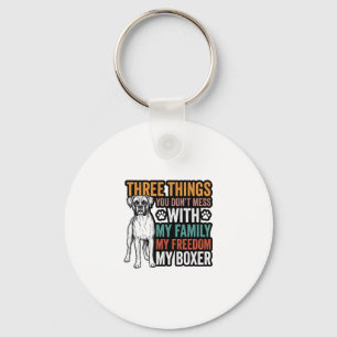 Boxer Dog Family Freedom Vintage Shirt Design_1 Key Ring