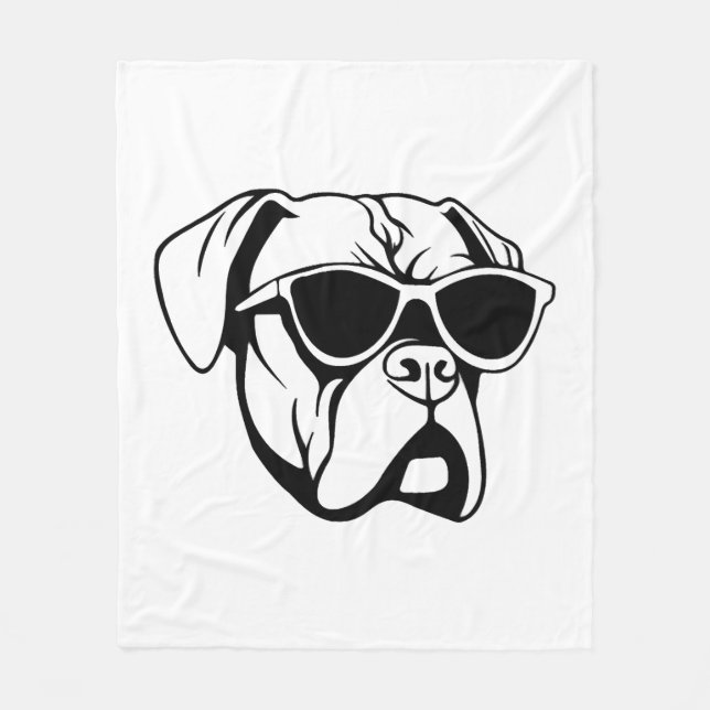 Boxer Dog Fleece Blanket (Front)