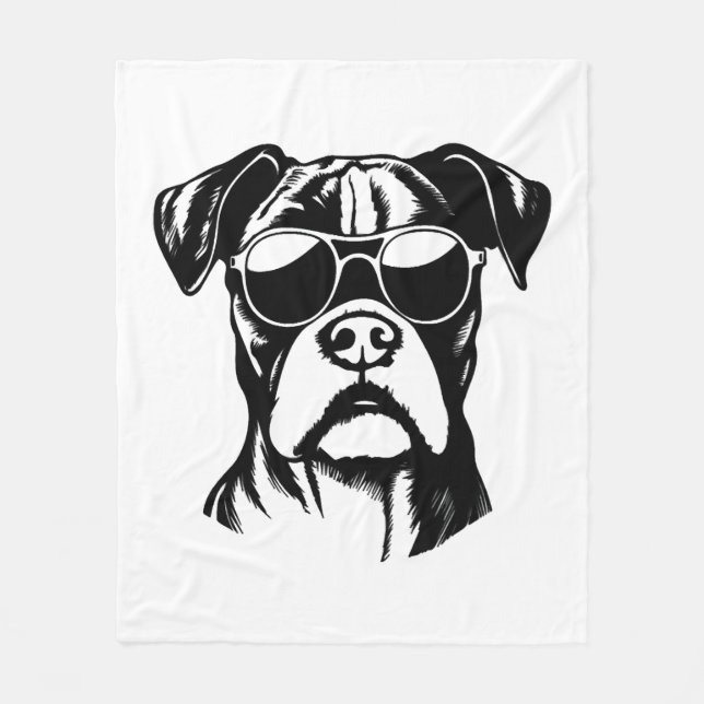 Boxer Dog Fleece Blanket (Front)