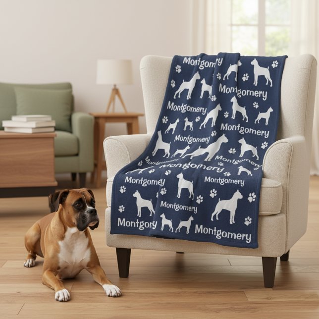 Boxer Dog Fleece Blanket – Cosy Custom Pet Gift (Personalized boxer dog blanket)