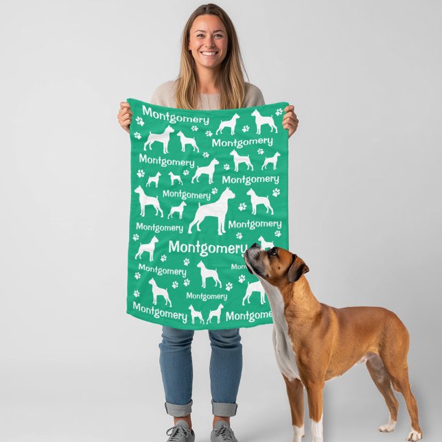 Boxer Dog Fleece Blanket – Cosy Custom Pet Gift (Boxer blanket - personalized with name and color for boxer parents)