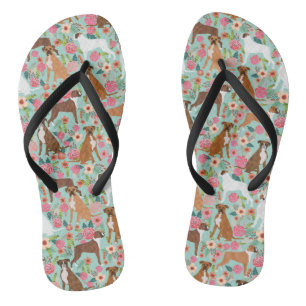 Boxer Dog Florals Jandals
