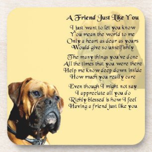 Boxer Dog - Friend Poem Coaster