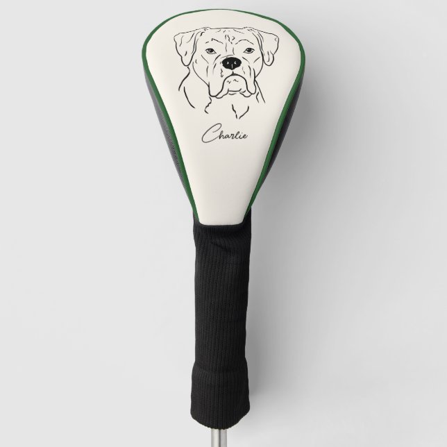 Boxer Dog  Golf Head Cover (Front)