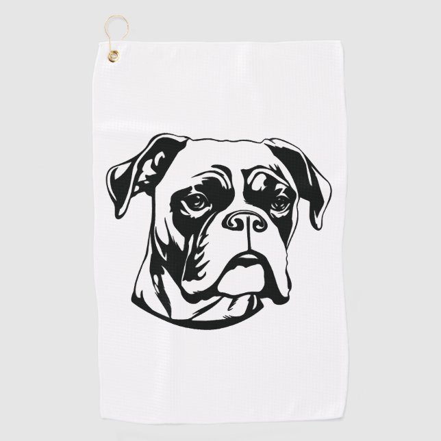 Boxer Dog Golf Towel (Front)