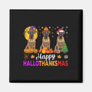 Boxer Dog Halloween Christmas Hallothanksmas  Magnet