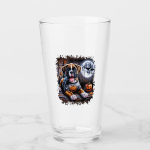 Boxer Dog Halloween Glass