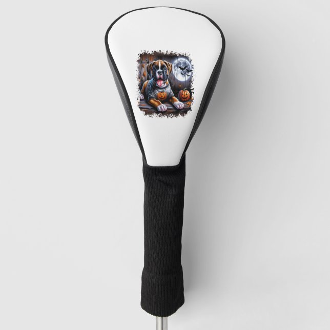 Boxer Dog Halloween Golf Head Cover (Front)