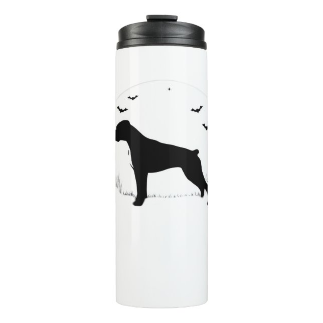 Boxer Dog – Halloween Moon Silhouette Classic T-Sh Thermal Tumbler (Front)