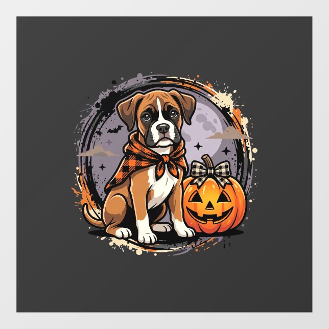 Boxer Dog Halloween Pumpkin Sublimation (Sheet)