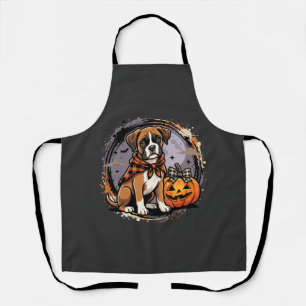 Boxer Dog Halloween Pumpkin Sublimation Apron