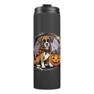 Boxer Dog Halloween Pumpkin Sublimation Thermal Tumbler