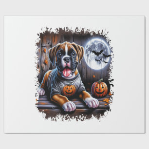 Boxer Dog Halloween Wrapping Paper