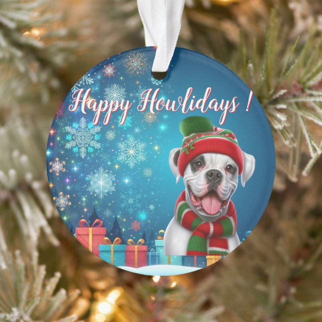 Boxer Dog Happy Howlidays ! Ornament (Tree)