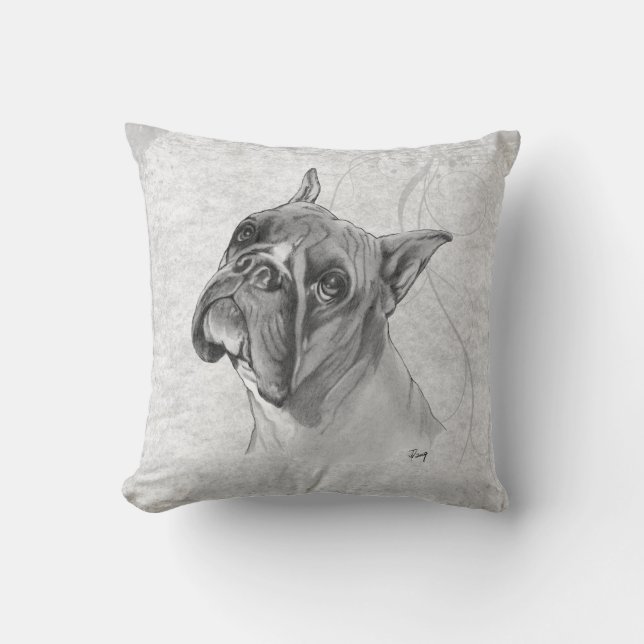 Boxer Dog Head Cushion (Front)