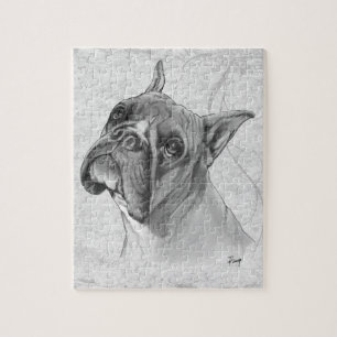 Boxer Dog Head Jigsaw Puzzle