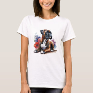 Boxer Dog in Bloom Boxer & Blossoms T-Shirt