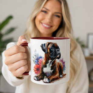 Boxer Dog in Bloom Mug