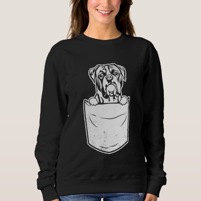 Boxer dog in pocket art sweatshirt (Front)